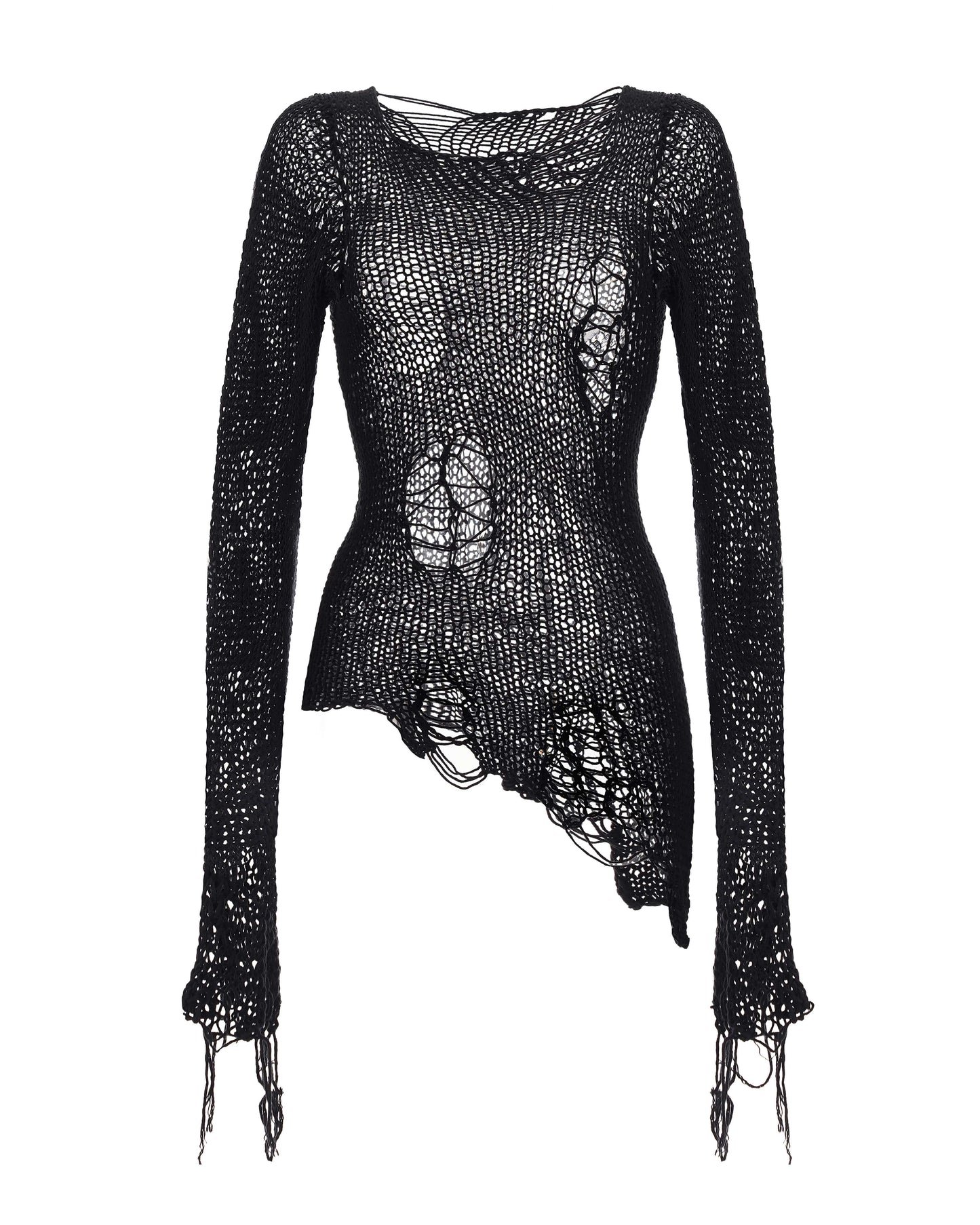 Knitted top with random holes