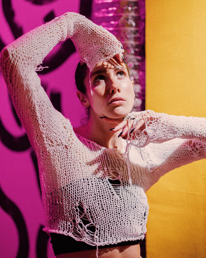 Crop top with random holes