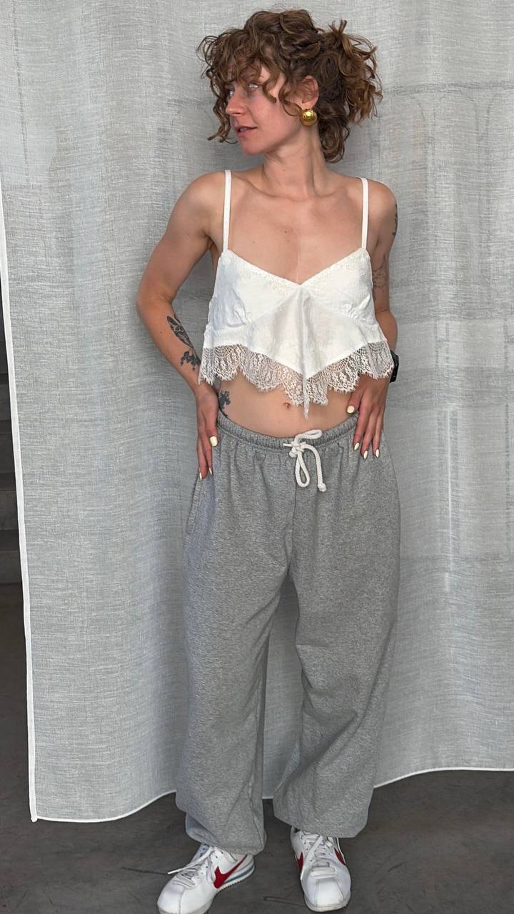 Lace top white with straps