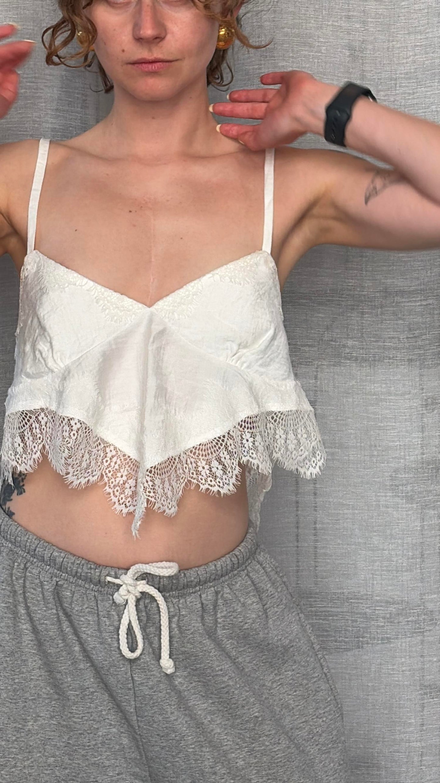 Summer lace top white with straps