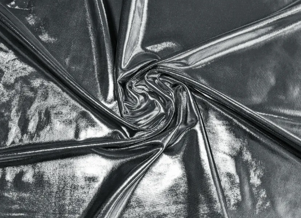 Довга срібна сукня з рукавами