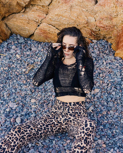 Crop top with random holes