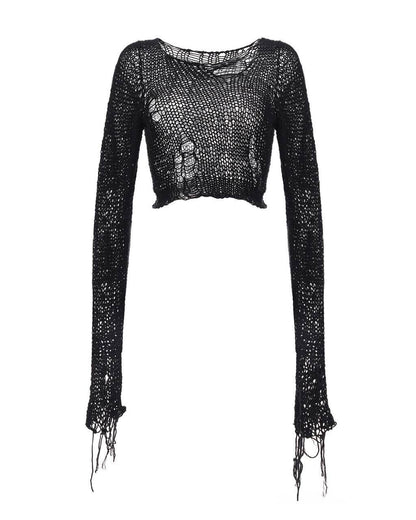 Crop top with random holes