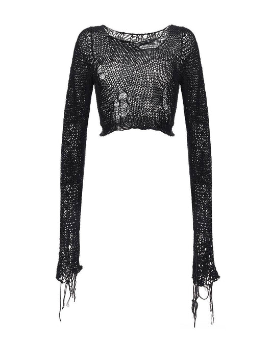 Crop top with random holes